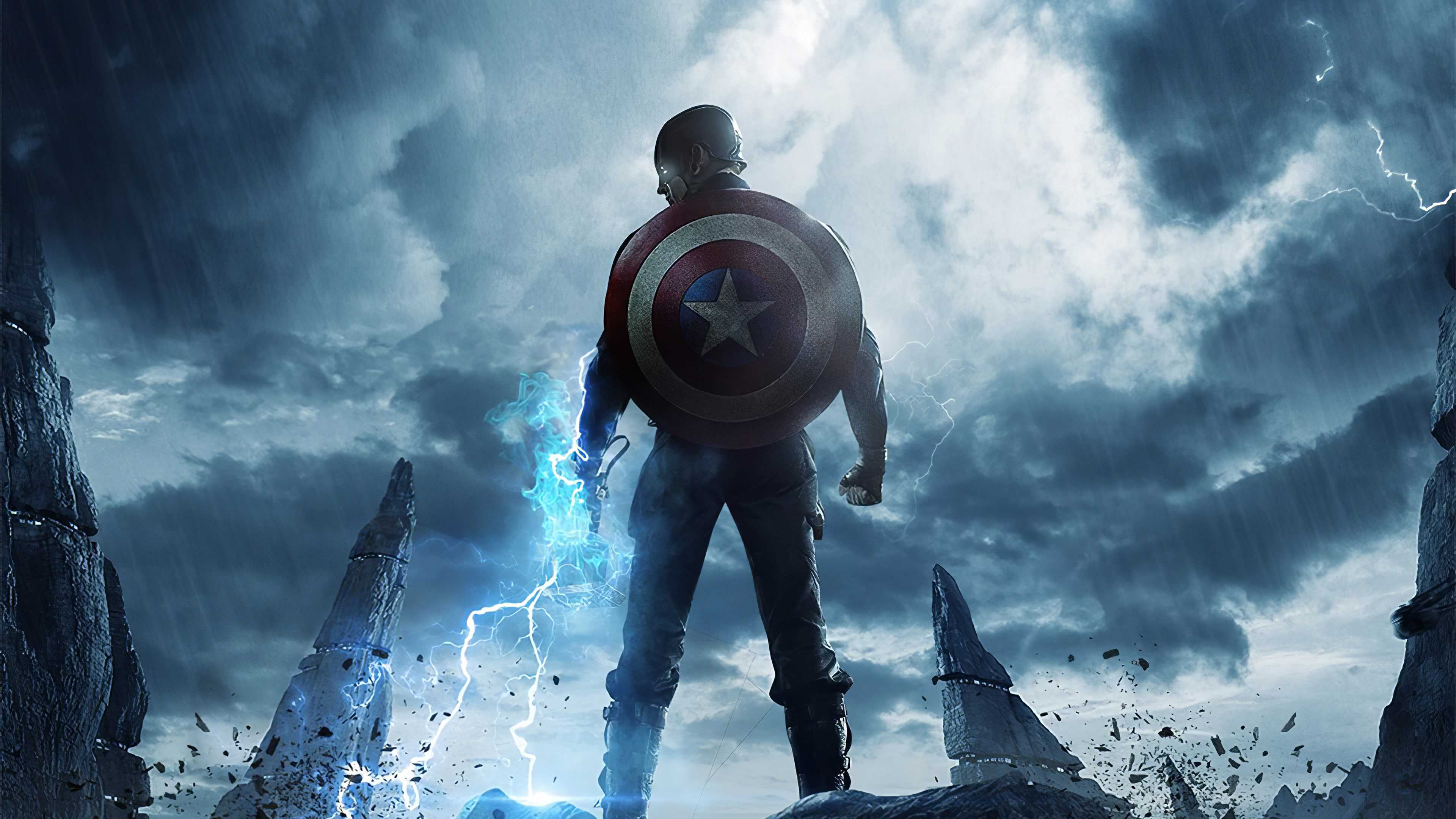 HD image of Captain America looking ahead of him