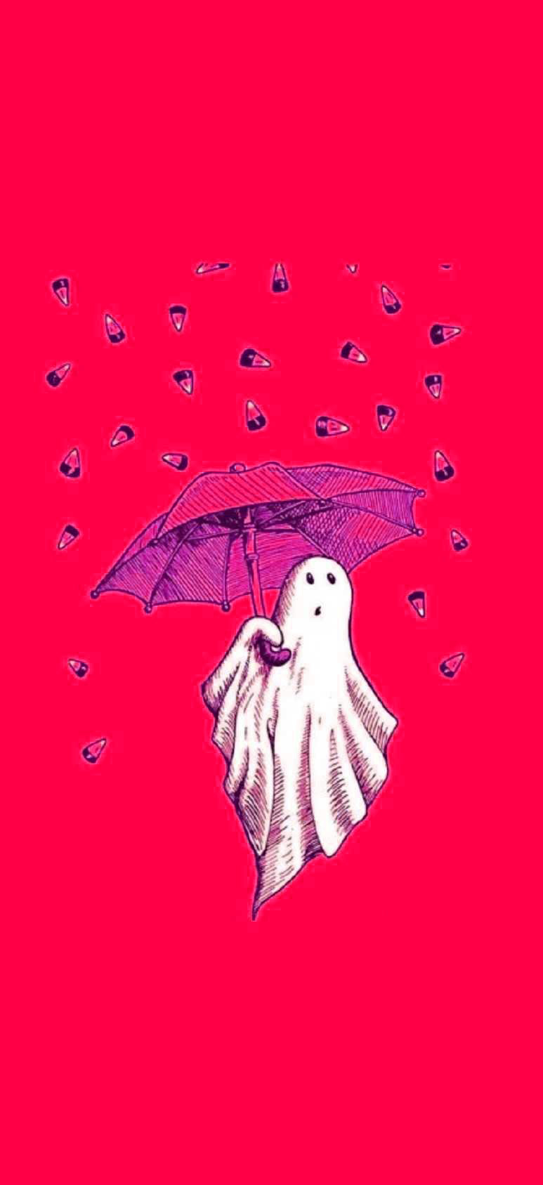 Cute Ghost Art Character Illust Minimal Simple iPhone plus wallpaper