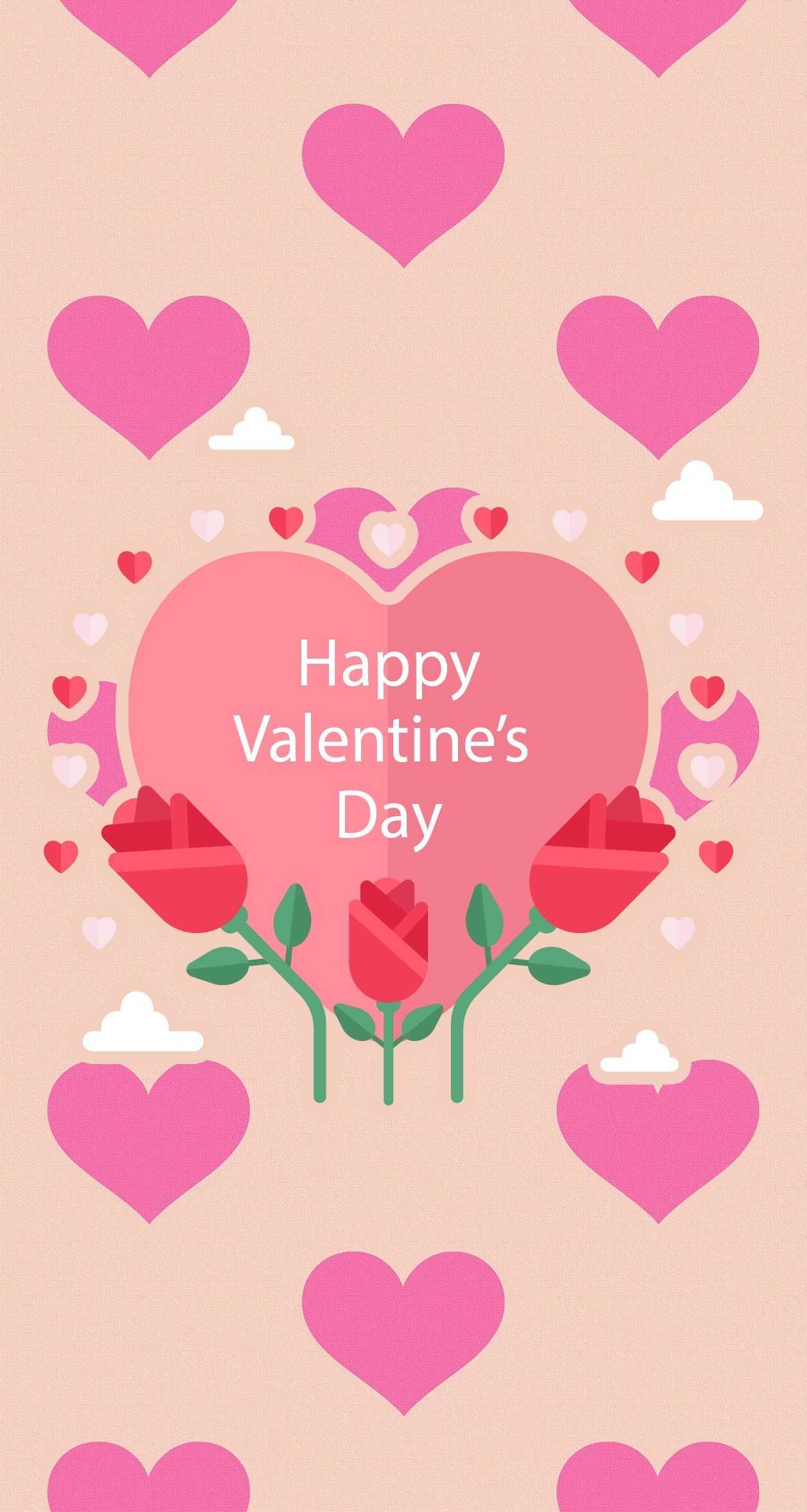 Valentine Hearts and Happy Valentines Day Text. Valentines Day Wallpaper  Stock Illustration - Illustration of background, lettering: 135373819