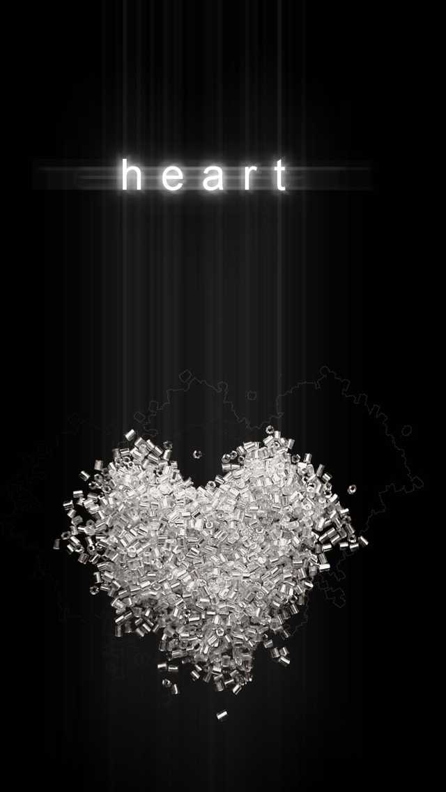 Heart Black Wallpaper - NawPic