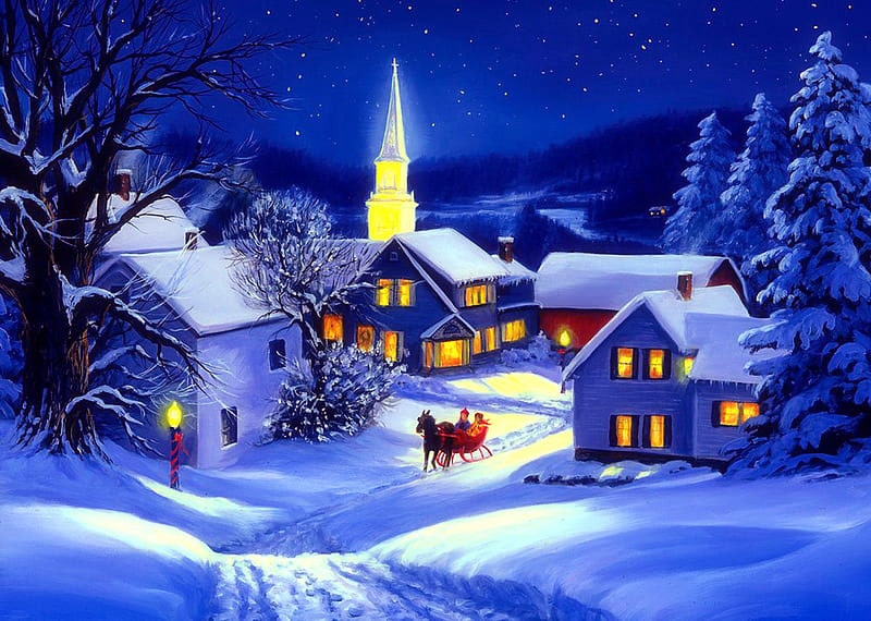 Christmas Village Wallpaper - NawPic