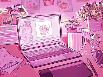 Pink Aesthetic Laptop Wallpaper - NawPic