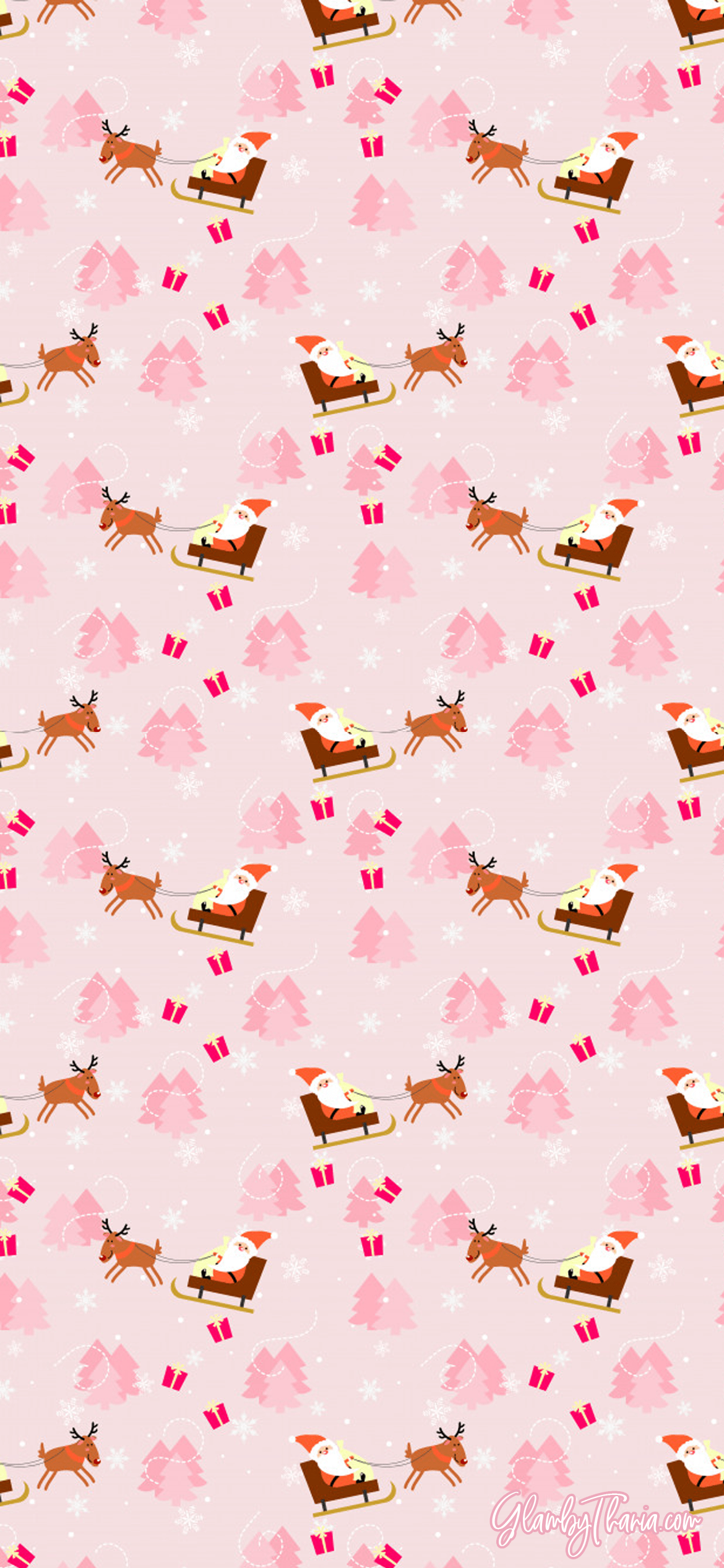 Download Pink Christmas Gingerbread Minimalist Wallpaper  Wallpaperscom