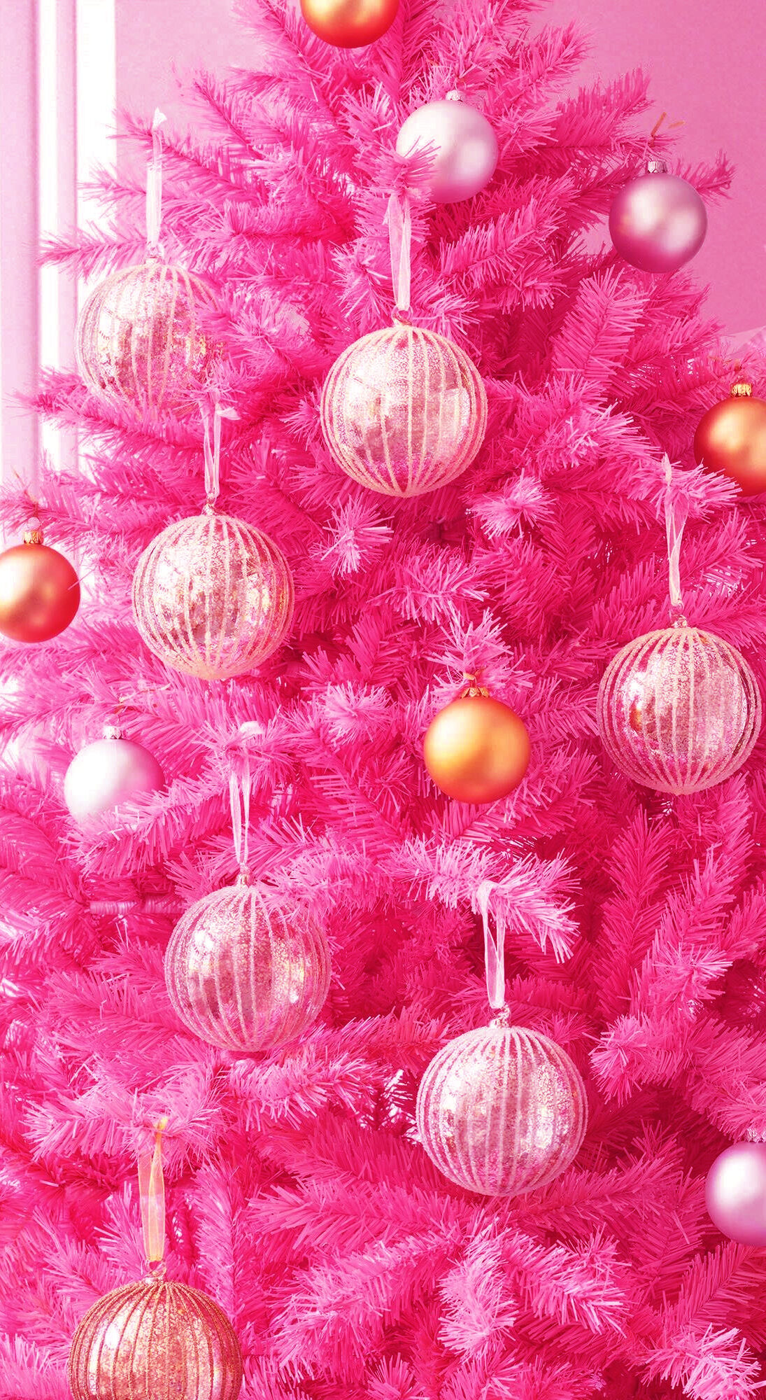 Pink Christmas mobile wallpaper cute  Free Photo  rawpixel